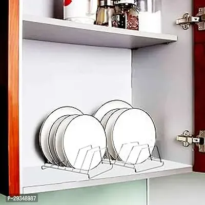 Dish Storage Rack Plate Stand Holder 6 Sections Plate Stand for Kitchen Cabinet Kitchen Rack and Holder-thumb0