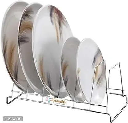 Stainless Steel Plate Stand Dish Rack Lid Holder Kitchen Organizers-thumb0