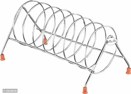 Stainless Steel Round Shape Plate Stand  Dish Rack  Lid Holder Thali Stand Kitchen Rack Kitchen Organizer-thumb0