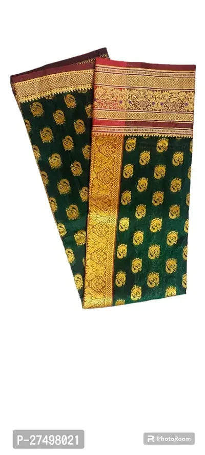 Stylish Green Silk Saree With Blouse Piece For Women-thumb0