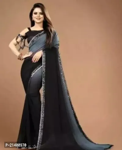 Beautiful Georgette Saree With Blouse Piece For Women-thumb0