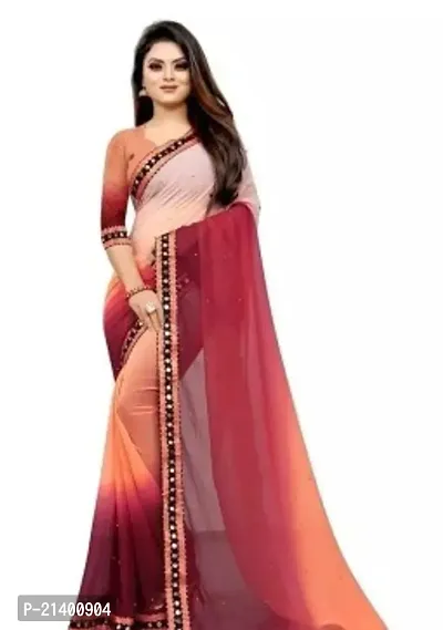 Beautiful Georgette Saree With Blouse Piece For Women-thumb0