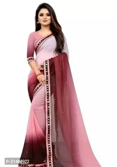 Beautiful Georgette Saree With Blouse Piece For Women-thumb0