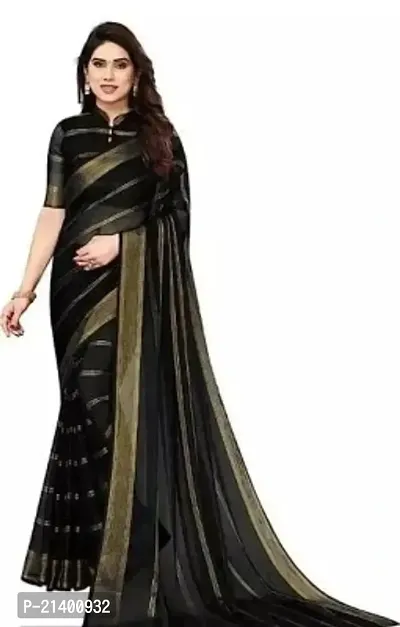 Beautiful Chiffon Saree With Blouse Piece For Women-thumb0