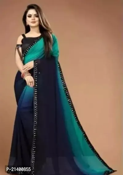 Beautiful Georgette Saree With Blouse Piece For Women-thumb0