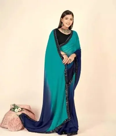 New In Georgette Saree with Blouse piece 