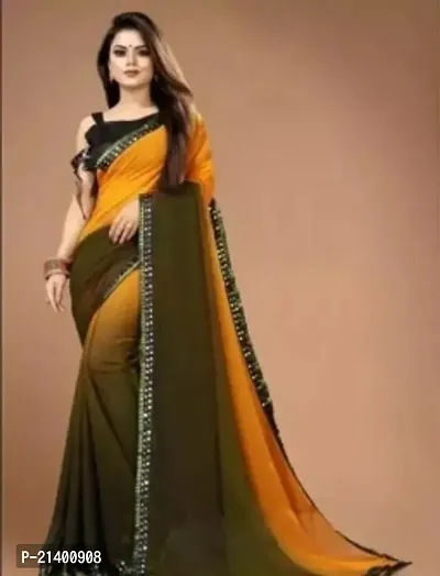 Beautiful Georgette Saree With Blouse Piece For Women-thumb0