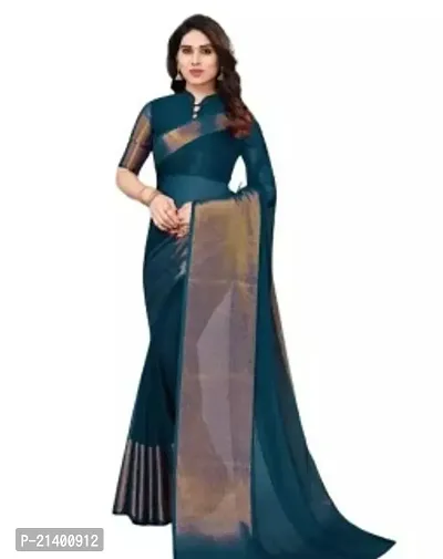 Beautiful Chiffon Saree With Blouse Piece For Women-thumb0