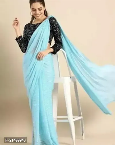 Beautiful Georgette Saree With Blouse Piece For Women-thumb0