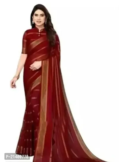 Beautiful Chiffon Saree With Blouse Piece For Women-thumb0