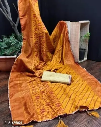 Beautiful Vichitra Silk Saree With Blouse Piece For Women-thumb0