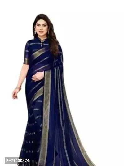 Beautiful Chiffon Saree With Blouse Piece For Women-thumb0