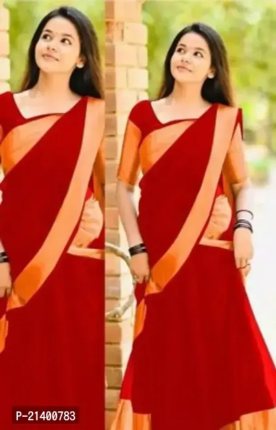 Beautiful Chiffon Saree With Blouse Piece For Women-thumb0