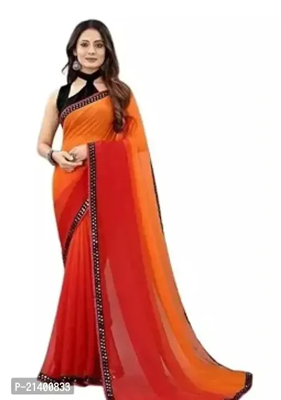 Beautiful Georgette Saree With Blouse Piece For Women-thumb0