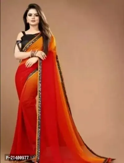 Beautiful Georgette Saree With Blouse Piece For Women-thumb0