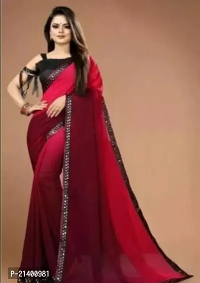 Beautiful Georgette Saree With Blouse Piece For Women-thumb0