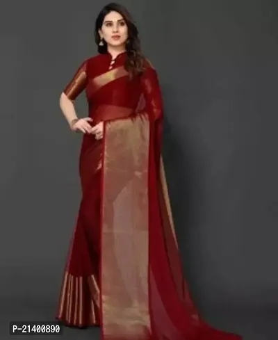 Beautiful Georgette Saree With Blouse Piece For Women-thumb0