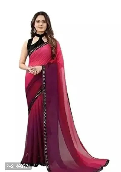 Beautiful Georgette Saree With Blouse Piece For Women-thumb0