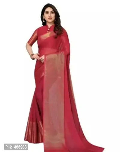 Beautiful Chiffon Saree With Blouse Piece For Women