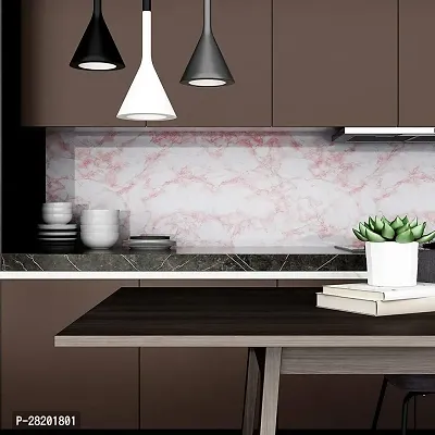 DUDHAT EXPORT Wall Stickers Marble Wallpaper Furniture Kitchen, Cabinets, Almirah, Tabletop, Plastic Table, Wooden Table, Wardrobe, Renovation PVC DIY Self Adhesive Sticker ( PINK MARBLE 2M)-thumb3