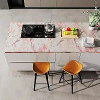 DUDHAT EXPORT Wall Stickers Marble Wallpaper Furniture Kitchen, Cabinets, Almirah, Tabletop, Plastic Table, Wooden Table, Wardrobe, Renovation PVC DIY Self Adhesive Sticker ( PINK  MARBLE 2M)-thumb3