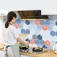 DUDHAT EXPORT Wall Stickers Marble Wallpaper Furniture Kitchen, Cabinets, Almirah, Tabletop, Plastic Table, Wooden Table, Wardrobe, Renovation PVC DIY Self Adhesive Sticker ( HEXAZONE  MARBLE 2M)-thumb3