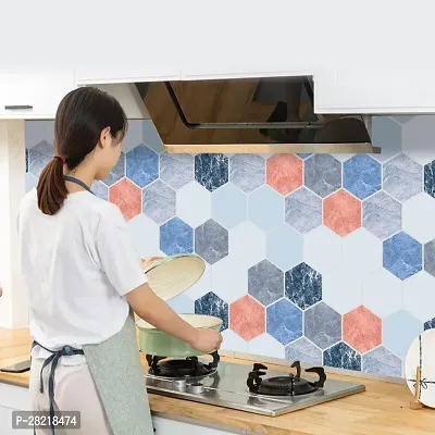 DUDHAT EXPORT Wall Stickers Marble Wallpaper Furniture Kitchen, Cabinets, Almirah, Tabletop, Plastic Table, Wooden Table, Wardrobe, Renovation PVC DIY Self Adhesive Sticker ( HEXAZONE  MARBLE 2M)-thumb4