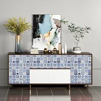 DUDHAT EXPORT Wall Stickers Marble Wallpaper Furniture Kitchen, Cabinets, Almirah, Tabletop, Plastic Table, Wooden Table, Wardrobe, Renovation PVC DIY Self Adhesive Sticker (BLUE FLORAL 2M)-thumb3