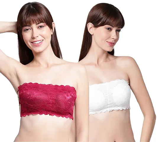 Stylish Fancy Designer Net Solid Non Padded Bras For Women Pack Of 2