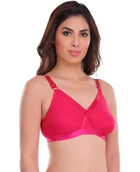 Arousy Women's Cotton Non Wired Full Coverage T-Shirt Bra|Shaper Bra|Push up Bra |Teenage Bra|Regular Use Bra|Comfortable Bra|Free Bra Hook Extender| Pink,Beige-thumb1