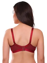 Arousy Women's Cotton Non Wired Full Coverage T-Shirt Bra|Shaper Bra|Push up Bra |Teenage Bra|Regular Use Bra|Comfortable Bra|Free Bra Hook Extender| Maroon,Pink-thumb3