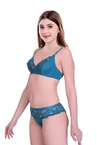 Beach Curve-Women's Cotton Bra Panty Set for Women Lingerie Set Sexy Honeymoon Undergarments (Color : Blue)(Pack of 1)(Size :30) Model No : Cate SSet-thumb2