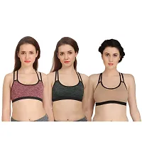 Multicoloured Cotton Spandex Solid Bras For Women Pack Of 3-thumb1