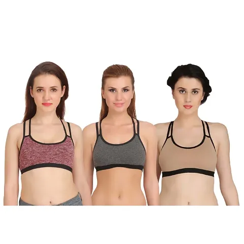 Combo of 3 Multicoloured Non Padded Full Coverage Bras