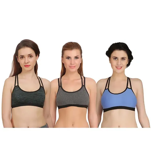 Combo of 3 Multicoloured Non Padded Full Coverage Bras