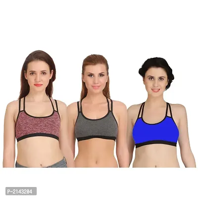 Combo of 3 Multicoloured Non Padded Full Coverage Bra-thumb0