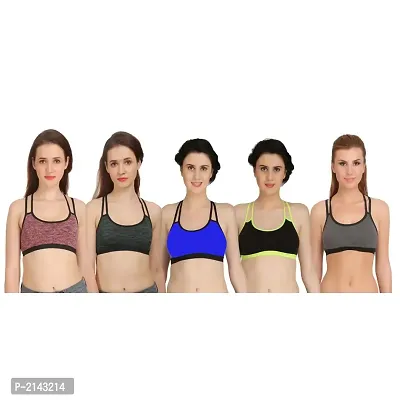 Combo of 5 Multicoloured Non Padded Full Coverage Bra-thumb0