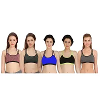 Combo of 5 Multicoloured Non Padded Full Coverage Bra-thumb1