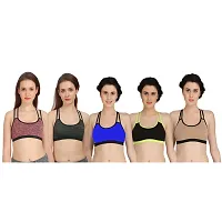 Combo of 5 Multicoloured Non Padded Full Coverage Bra-thumb1