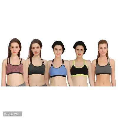 Combo of 5 Multicoloured Non Padded Full Coverage Bra-thumb2