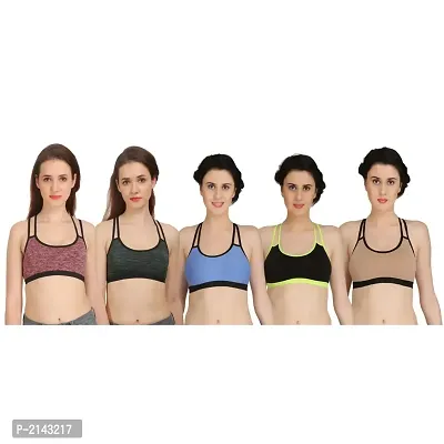 Combo of 5 Multicoloured Non Padded Full Coverage Bra