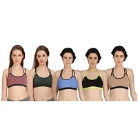 Combo of 5 Multicoloured Non Padded Full Coverage Bra-thumb1