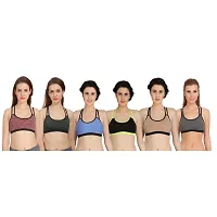 Combo of 6 Multicoloured Non Padded Full Coverage Bra-thumb1