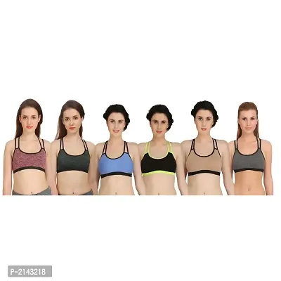 Combo of 6 Multicoloured Non Padded Full Coverage Bra-thumb2