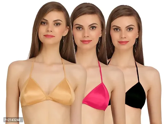 Combo of 3 Multicoloured Non Padded Full Coverage Bra