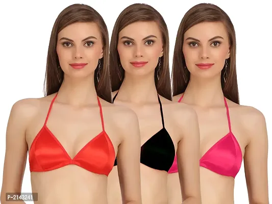 Combo of 3 Multicoloured Non Padded Full Coverage Bra-thumb0