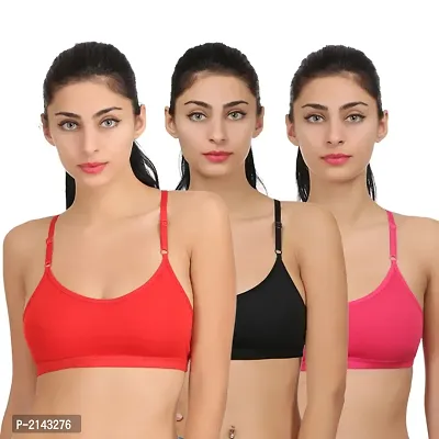 Combo of 3 Multicoloured Non Padded Full Coverage Bra-thumb0