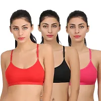 Combo of 3 Multicoloured Non Padded Full Coverage Bra-thumb1