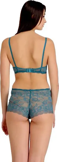 Stylish Multicoloured Lace Bra  Panty Set - Pack Of 3-thumb3