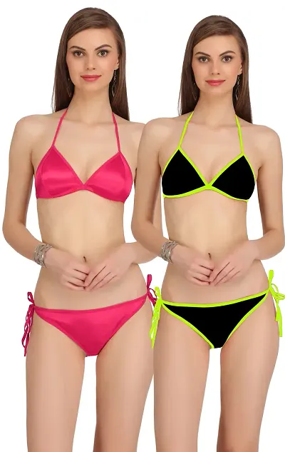 Satin Bikini Set(Set Of 2)